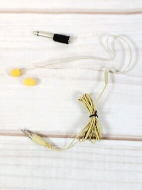 Vintage Over The Ear Hook Headset Microphone Mic 3.5mm Jack Mono With Adapter